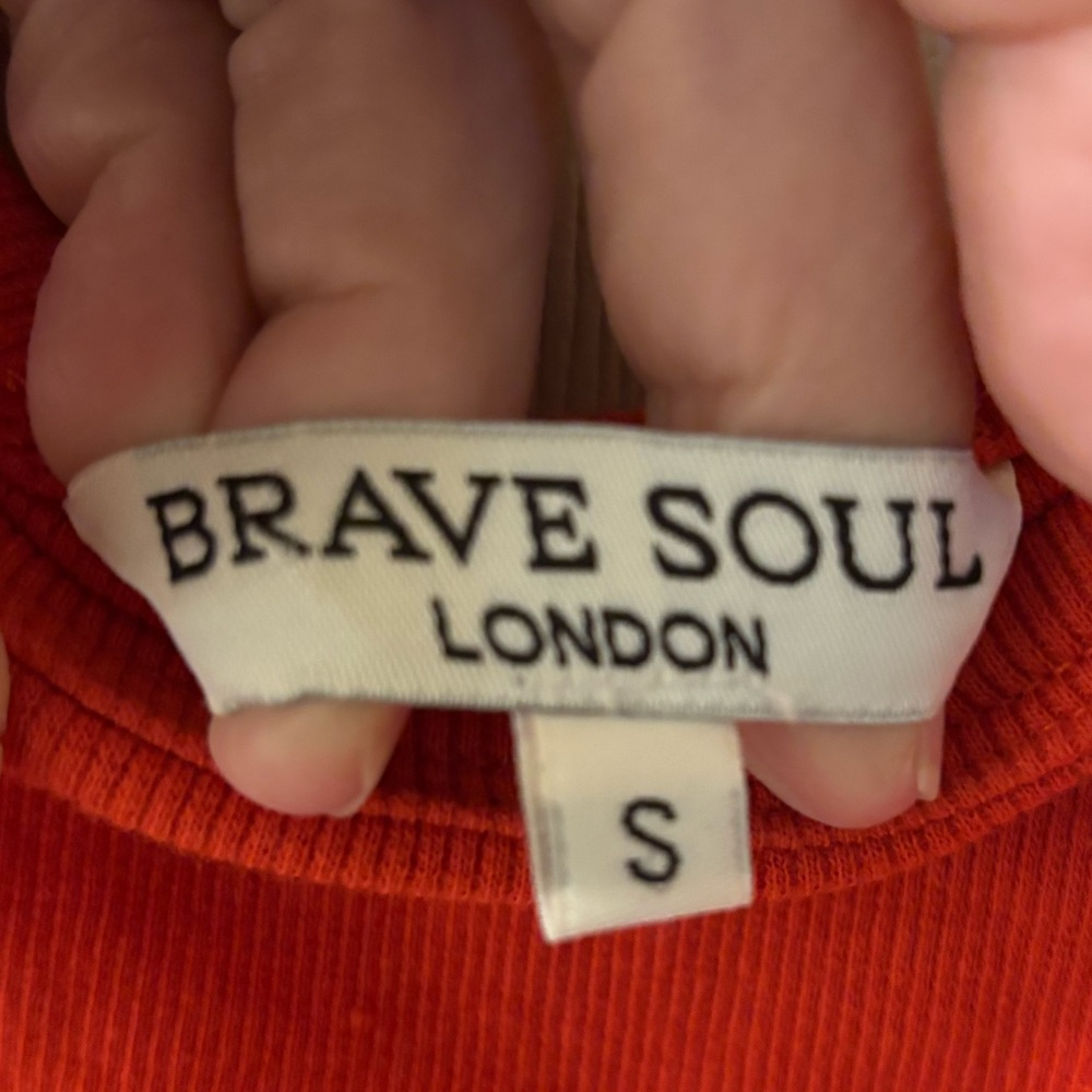 Brave Soul London Ruffle Shoulder Fiesta Red Tank Top Small - Picture 2 of 7